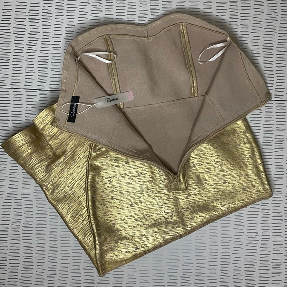 NWT Rosedress Strapless Flute Style Gold Dress - Picture 10 of 10